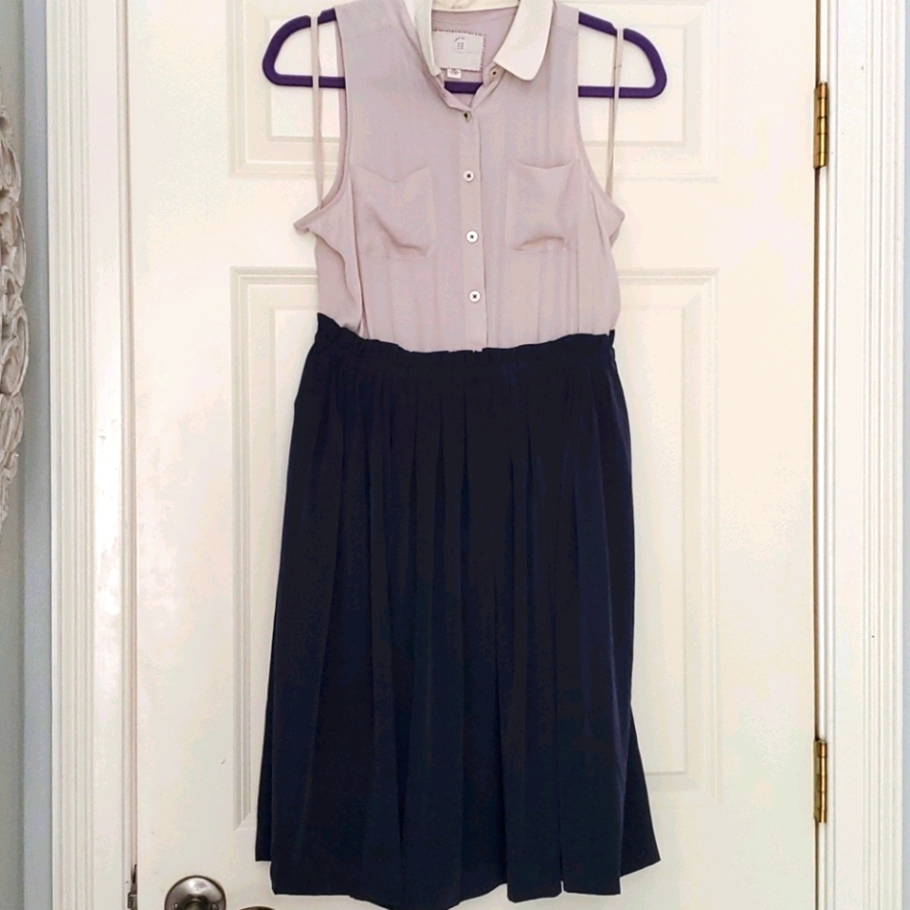 Pleated blue dress